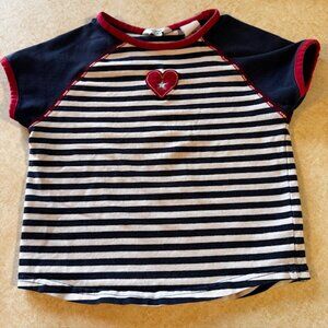 Vintage Covington Red White Blue Heart Top T Shirt